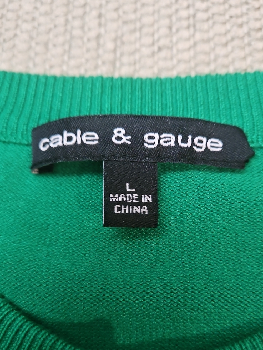 Cable & Gauge Cardigan Sweater Kelly Green Button Front Women's Large - Picture 4 of 11